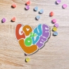 Pride Aufnäher | Liebe Herz Retro gestickte Applikation | Aufbügeln | 8,5cm