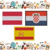 Europäische Länder Flagge Patch, Deutschland, UK, Irland gestickte Aufbügler