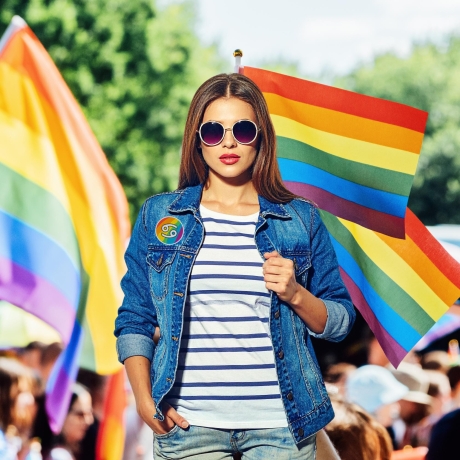 Pride Patch: Sternzeichen Regenbogen LGBTQ+ zum Aufnähen und Aufbügeln, 6 cm