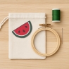 Watermelon Patch gestickt, 6 cm, rot grün weiss, handgemacht