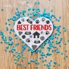 Dog Lover Patch, BFF Herz, gestickt, 9 cm Rot & Schwarz