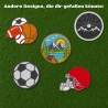 Baseball Patch: Rundes Bügelbild für Sportfans (7 cm)