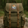 Berge Aufnäher – bestickter Outdoor Aufnäher mit Sonnenuntergang, Herbstwald, Bergsilhouette, multicolor