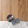 Retro Patch – Schallplatte & Kassette Stickerei Aufnäher für Musikliebhaber (7,5 cm hoch)