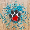 Tierliebhaber Aufnäher | Tatze mit Herz Design | Gestickte Aufbügler, Farben anpassbar