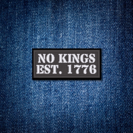 Kein Kings Aufnäher – Politischer Aufnäher | 8cm | schwarz & weiß