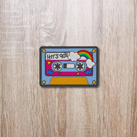 90s Mixtape Patch, Besticktes Retro Kassette Design