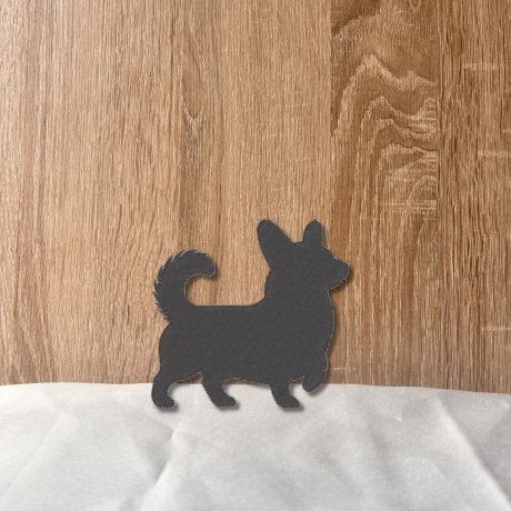 Corgis Aufnäher | Gestickte Silhouette | Anpassbare Farben | 7,5cm