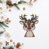 Weihnachten Aufnäher | Gesticktes Rentier mit Lichtern - 7,5 cm - Urlaub aufbügelbare Applikation