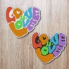 Pride Aufnäher | Liebe Herz Retro gestickte Applikation | Aufbügeln | 8,5cm