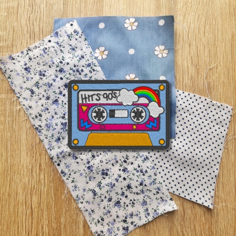 90s Mixtape Patch, Besticktes Retro Kassette Design