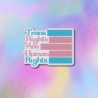 Trans Rechte: Gestickter Pride Aufnäher (9 cm) Blau, Pink & Weiß