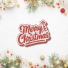 Festlicher Urlaub Filz Aufnäher | Aufgestickt Merry Christmas |. 8cm
