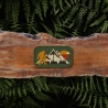 Outdoor Patch – Berglandschaft & Sonnenuntergang – Big Foot, Abenteuer, Cryptid, Wanderlust, Grün, Gelb