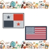 Nordamerikanischer Country Flagge Patch, USA Kanada Mexiko Gestickte Aufbügler Flaggen