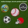 Gestickter Baseball Aufnäher: Handschuh & Ball zum Aufbügeln (7,5 cm)