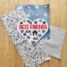 Dog Lover Patch, BFF Herz, gestickt, 9 cm Rot & Schwarz