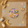 Retro Aufnäher | Disco Kugel Applikation | Bügelbild | 6 cm Stickpatch
