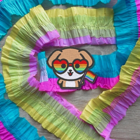 Pride Aufnäher – Bestickter Corgis LGBTQ+ Aufnäher, Regenbogen Flagge