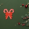 Gestickter Zuckerstangen Aufnäher: Weihnachtsschleife (6 cm)