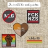 Antifa Aufnäher, antifaschistischer Aufnäher, gelb & schwarz, 8 cm, gestickt, gegen Rechts, Streetwear