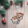 Weihnachtliche Patch Corgis Gestickte Aufnäher | Lustiger Hund mit Lichtern (7 cm)