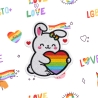 LGBTQ+ Bunny Pride Patch 9 cm, gesticktes Accessoire zum Aufnähen oder Aufbügeln