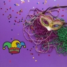 Fasching Aufnäher Spaßvogel Hut Applikation, Karneval Kostüm Accessoire, Festlich, Mardi Gras
