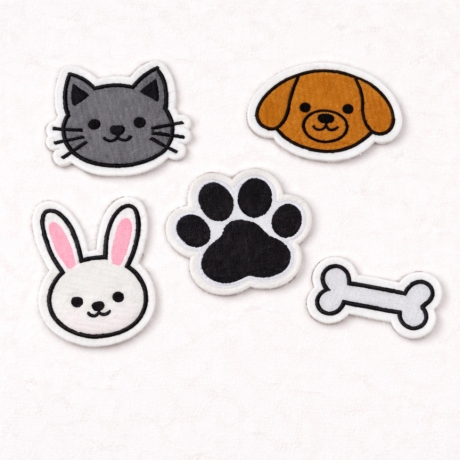 Tier Aufnäher Set, Haustier Thema Gestickte Aufnäher 6-7 cm, Patches zum Aufbügeln