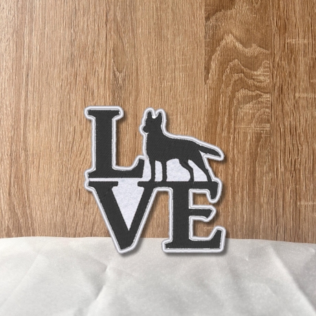 Hunde Aufnäher: Gestickte Silhouette Applikation, Farben anpassbar