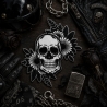 Totenkopf aufnäher groß bestickt,schwarz weiß rückenpatch,Biker Motorradweste