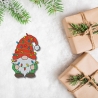 Weihnachtszwerg Aufnäher: Gestickte Weihnachtsapplikation mit Lichtern