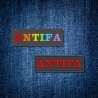 ANTIFA Aufnäher – 9 cm | Regenbogen oder Rot auf Schwarz | Bügelbild Applikation