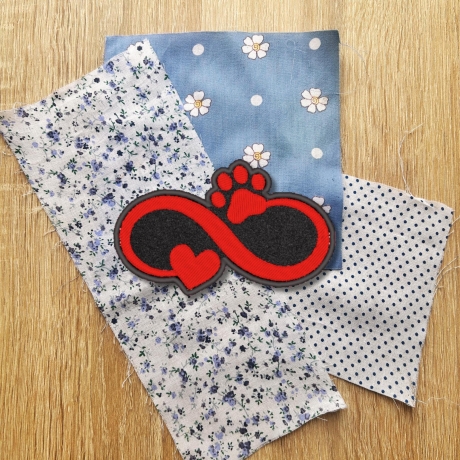 Paw Heart Infinity Gestickter Aufnäher - Anpassbare Farben