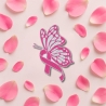 Brustkrebs Aufnäher – Schmetterling mit Pink Schleife | 7cm hoch