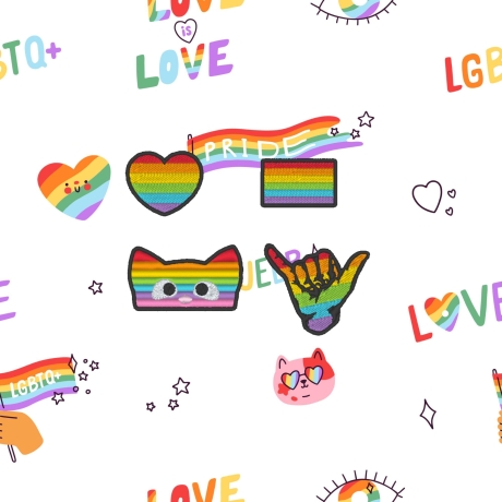 Pride Patch Bundle, 4 Mini Applikationen Set 3-4 cm groß