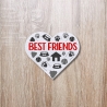 Dog Lover Patch, BFF Herz, gestickt, 9 cm Rot & Schwarz