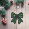 Weihnachten Aufnäher | Festliche Schleife bestickt Weihnachts Schleifenband-Applikation (7 cm)