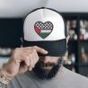 Palästina Patch – Palästina Herz – 6 cm – Keffiyeh & Flagge, Rot Weiß Grün