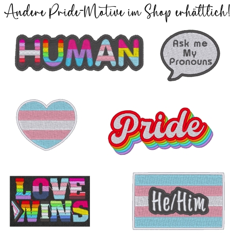 Pride Patch: Regenbogen Liebe Herz Gestickte Applikation (7 cm)