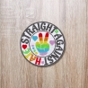Pride Aufnäher – Rundes LGBTQ+ Aufnäher mit Peace-Zeichen, Regenbogen