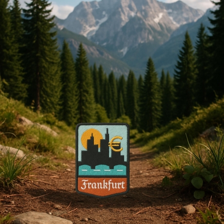Frankfurt Skyline Gestickter Aufnäher: Aufbügler (8 cm)