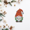 Weihnachtszwerg Aufnäher: Gestickte Weihnachtsapplikation mit Lichtern