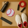 Baseball Patch: Rundes Bügelbild für Sportfans (7 cm)