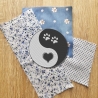 Yin Yang Patch: Gesticktes Herz & Pfoten Design (7.5 cm)