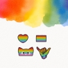 Pride Patch Bundle, 4 Mini Applikationen Set 3-4 cm groß