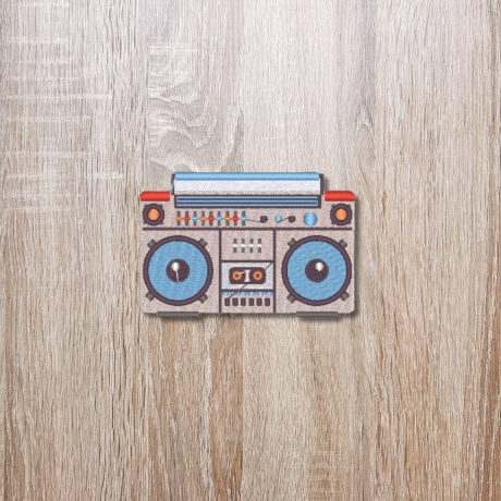 Gestickter Retro Boombox Patch, Vintage Musikgeschenk