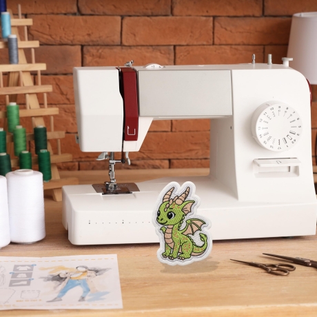 Grüner Drache Aufnäher, gesticktes, kleines Bügelbild