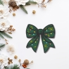 Weihnachten Aufnäher | Festliche Schleife bestickt Weihnachts Schleifenband-Applikation (7 cm)