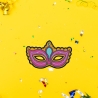 Fasching Aufnäher, Kostüm-Maske, 9 cm, rosa